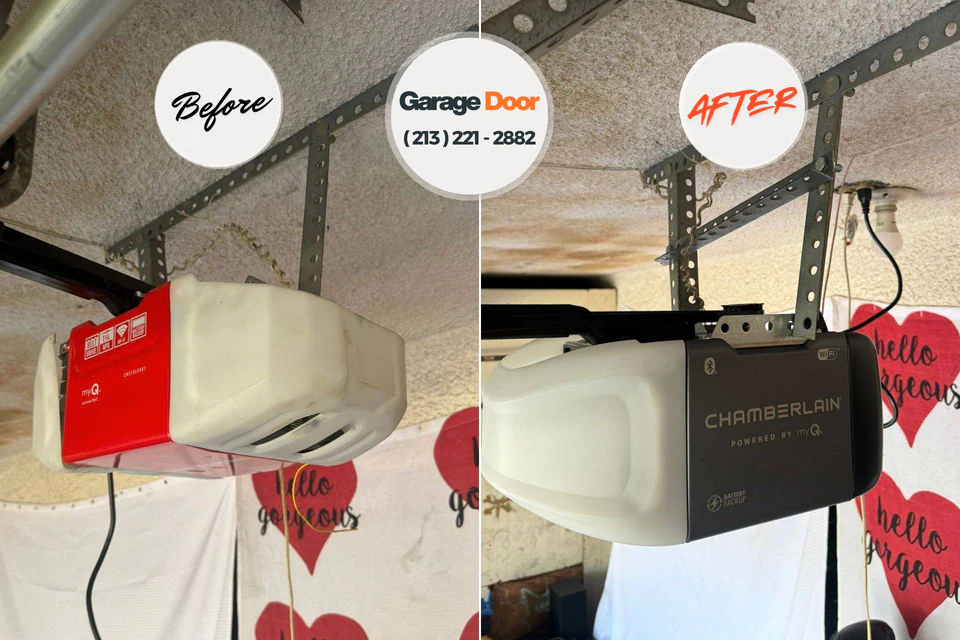 Before and after: garage door repair Goshen, IN